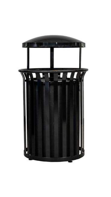 Streetscape Series Outdoor Waste & Recycling Receptacle With Canopy | 37 Gallon