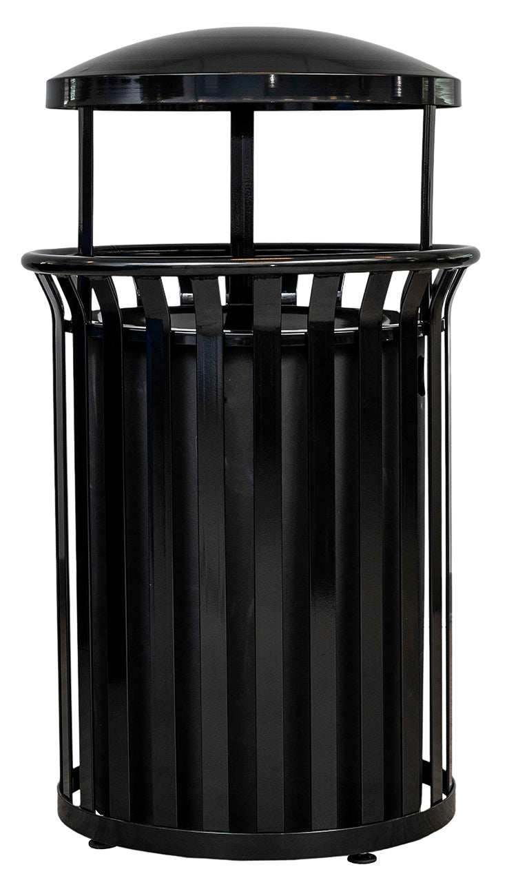 Streetscape Series Outdoor Waste & Recycling Receptacle With Canopy | 37 Gallon