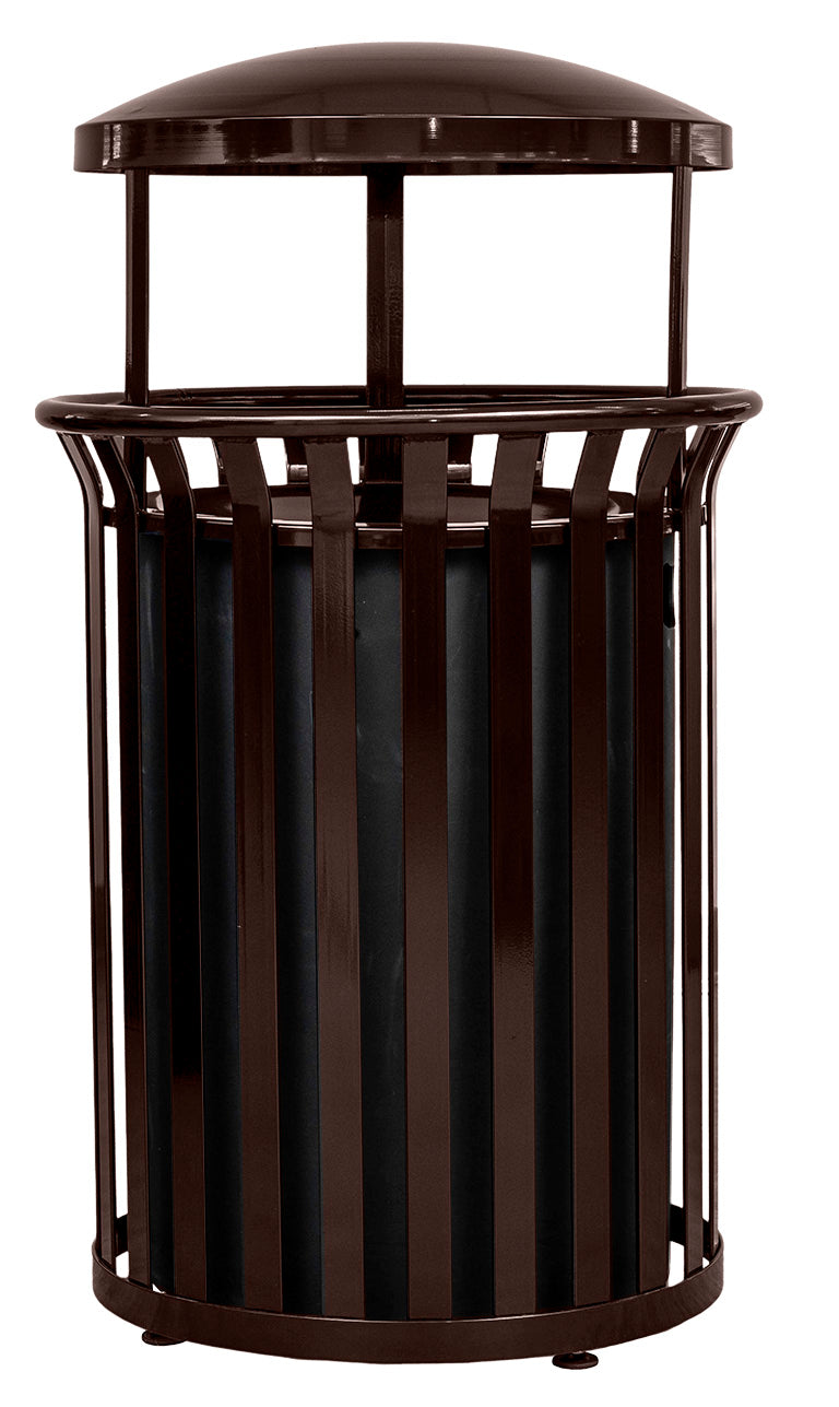 Streetscape Series Outdoor Waste & Recycling Receptacle With Canopy | 37 Gallon