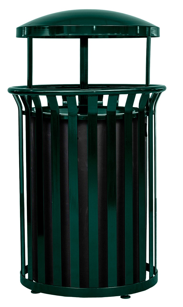 Streetscape Series Outdoor Waste & Recycling Receptacle With Canopy | 37 Gallon