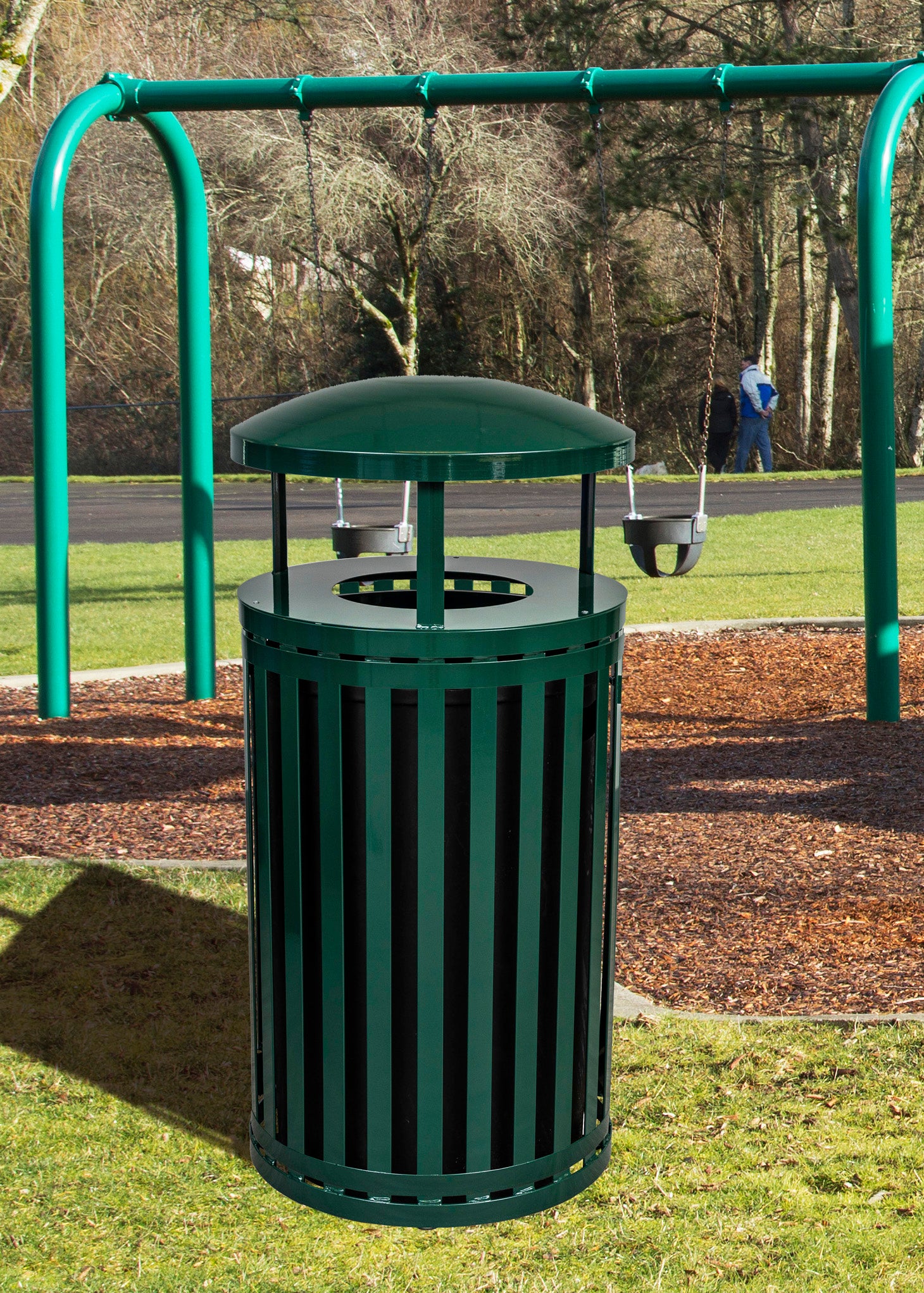 Streetscape Series Outdoor Waste & Recycling Receptacle With Canopy | 45 Gallon