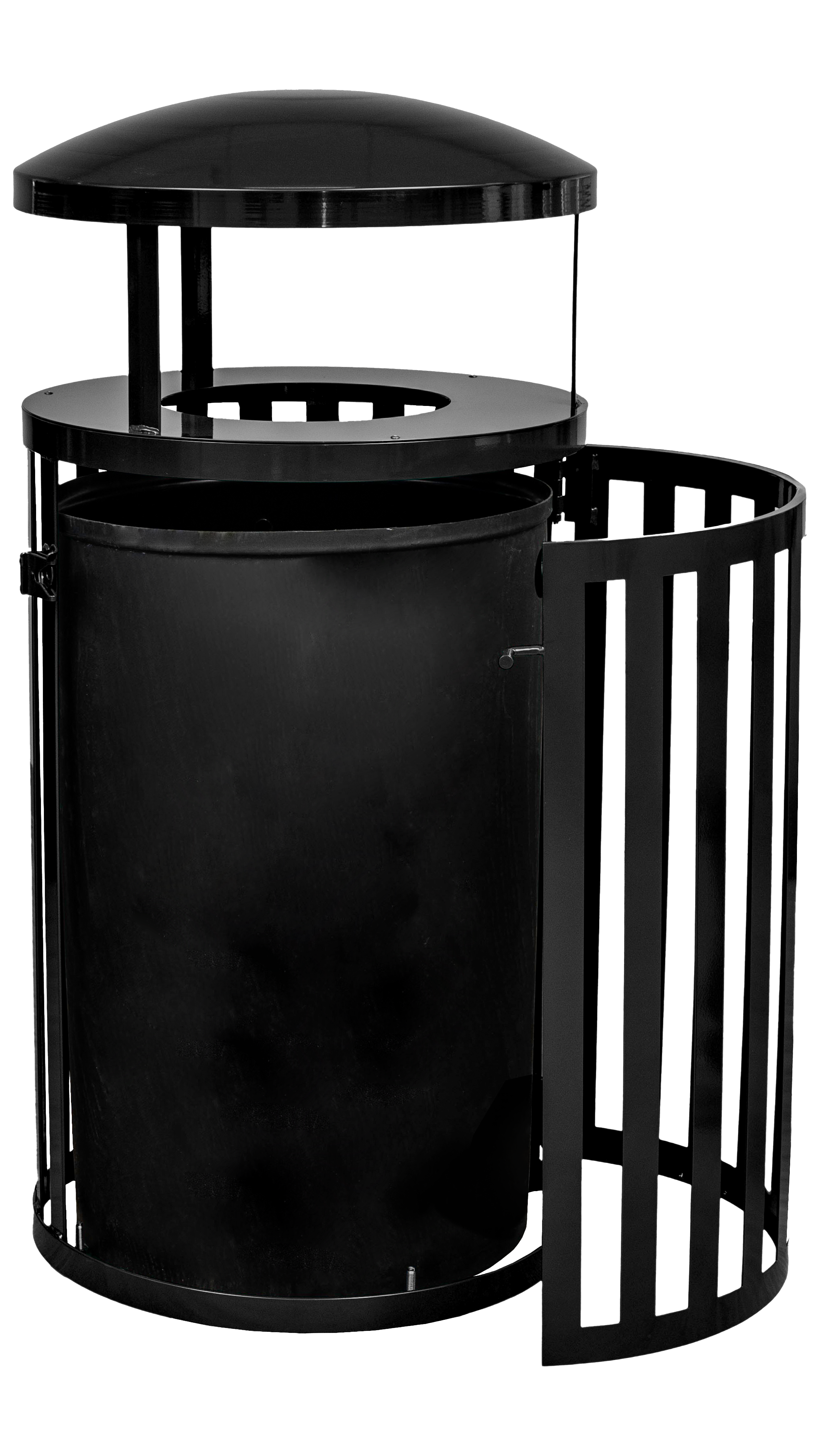 Streetscape Series Outdoor Waste & Recycling Receptacle With Door and Canopy | 45 Gallon
